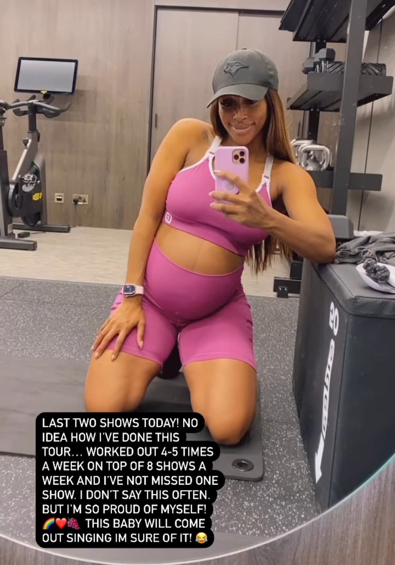 Alex Burke in latched shorts and bra in Purple