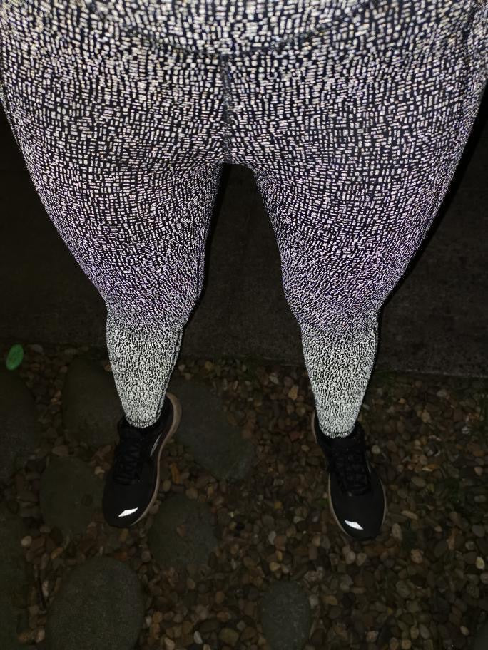 Illuminate leggings lit up at night