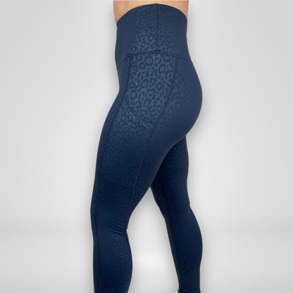 Revive Leggings | Navy Blue Leopard