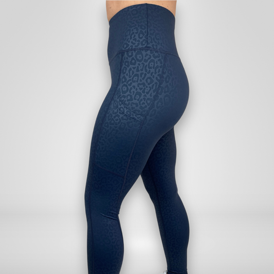 Revive Leggings | Navy Blue Leopard