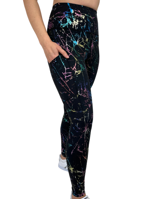 Nebula print revive high waisted leggings pocket view
