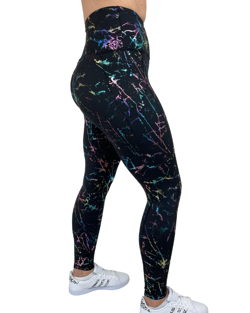 Nebula print revive high waisted leggings side view