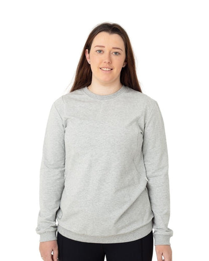 Grey breastfeeding jumper front view