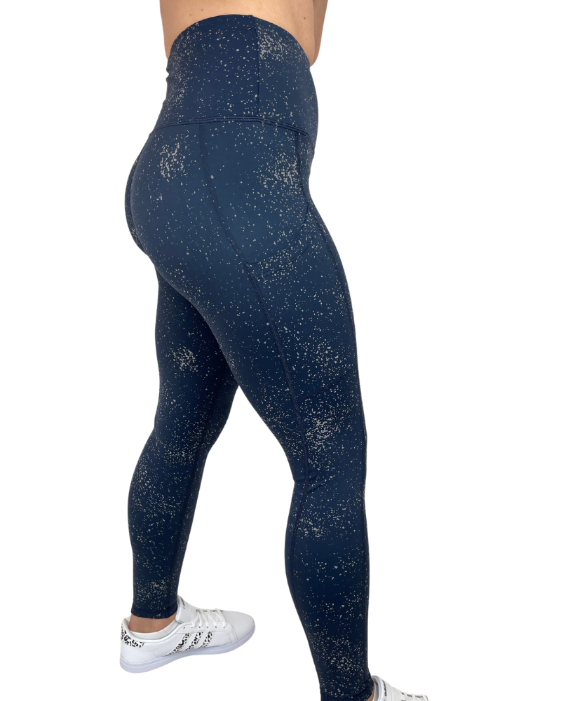 Illuminate navy and grey revive high waisted leggings side view