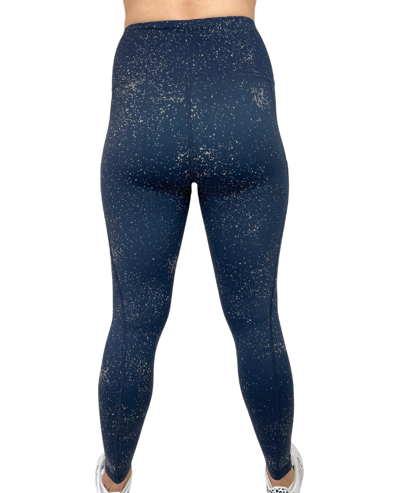 Illuminate navy and grey high waisted revive leggings Back view