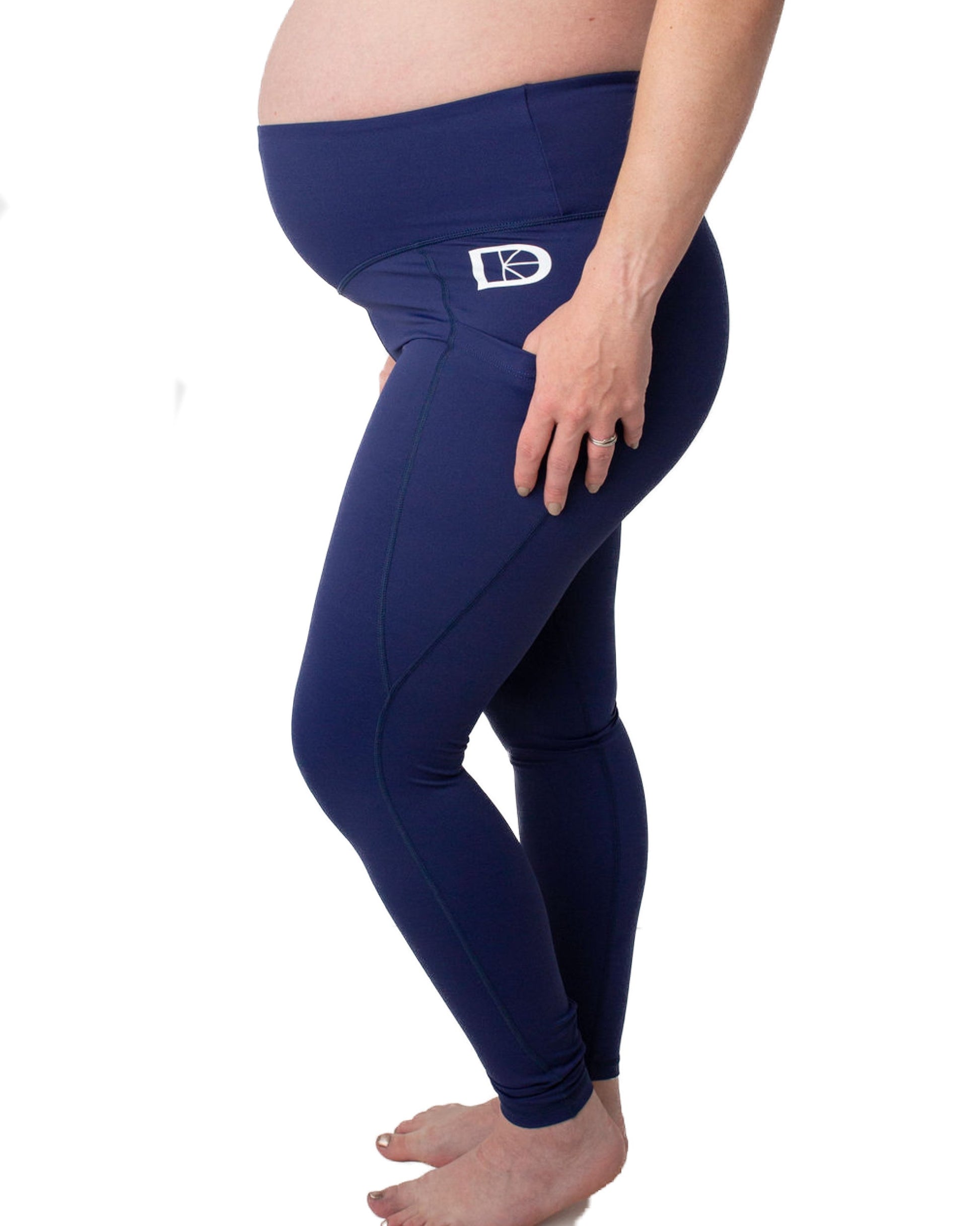 Blue pregnancy leggings with pockets by Latched