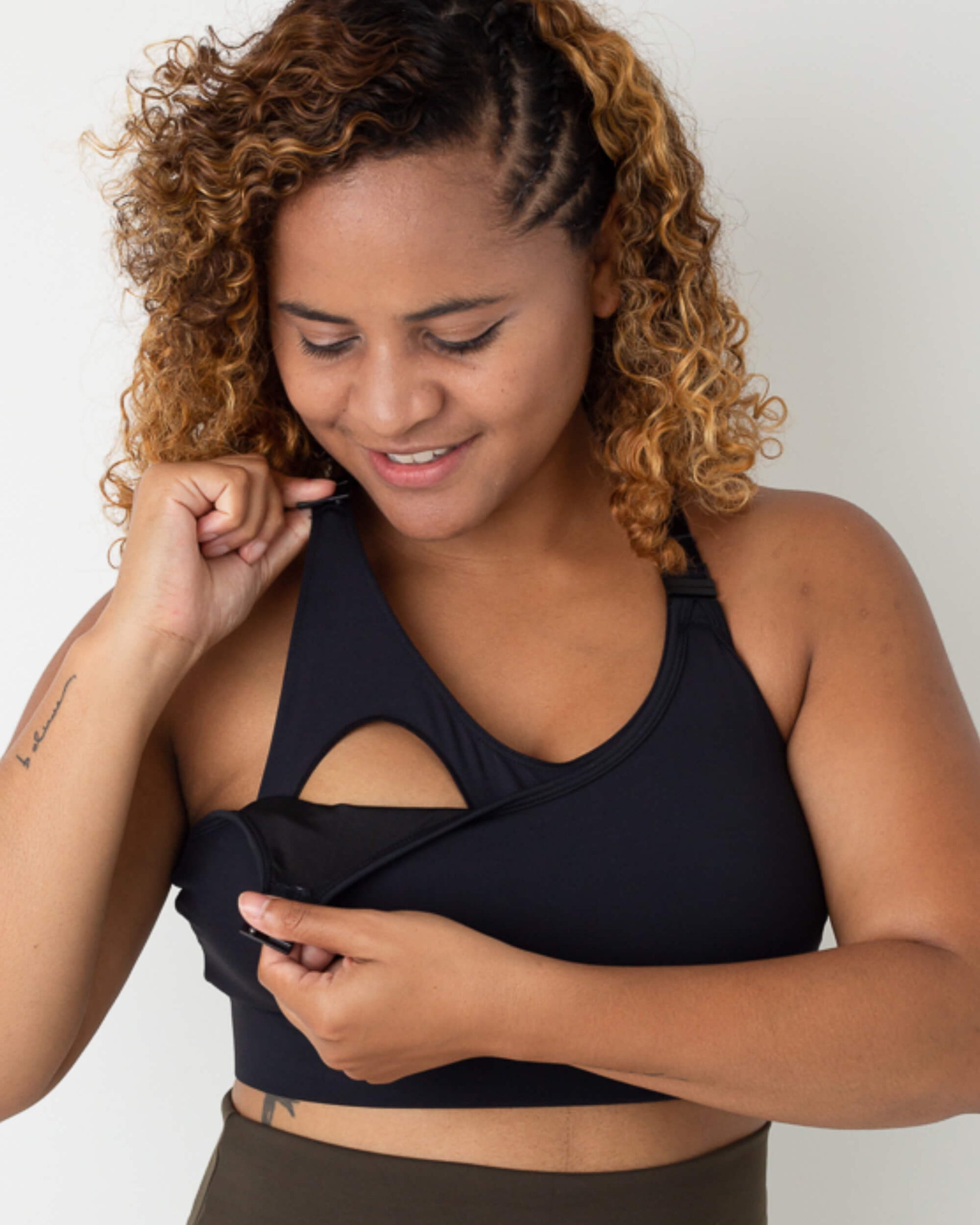 breastfeeding sports bra open