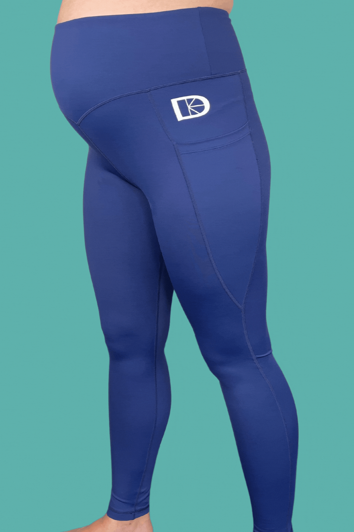 Maternity Postnatal Active Support Leggings Blue
