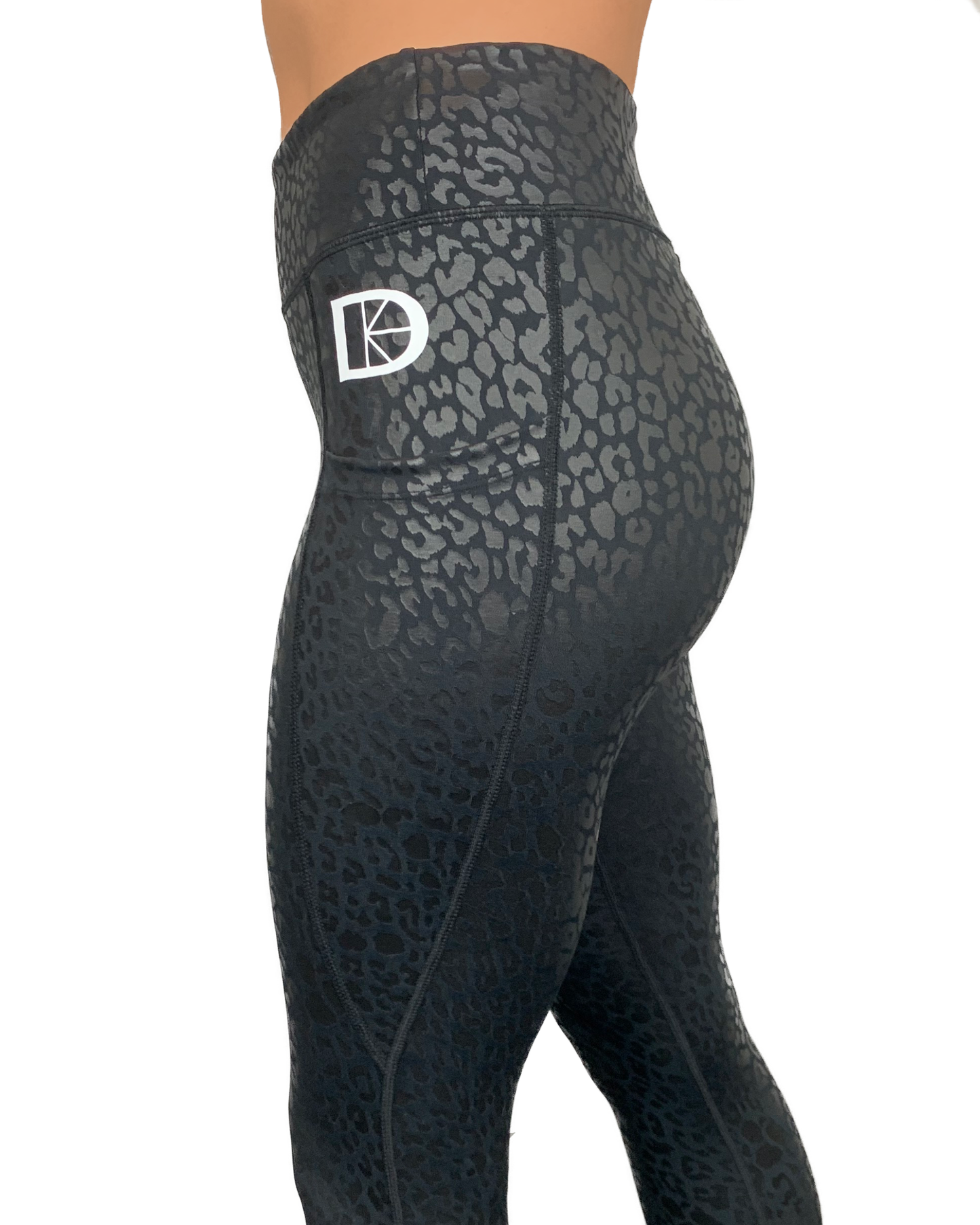 High waisted gym leggings leopard print