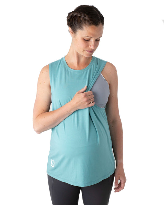 Maternity nursing top blue